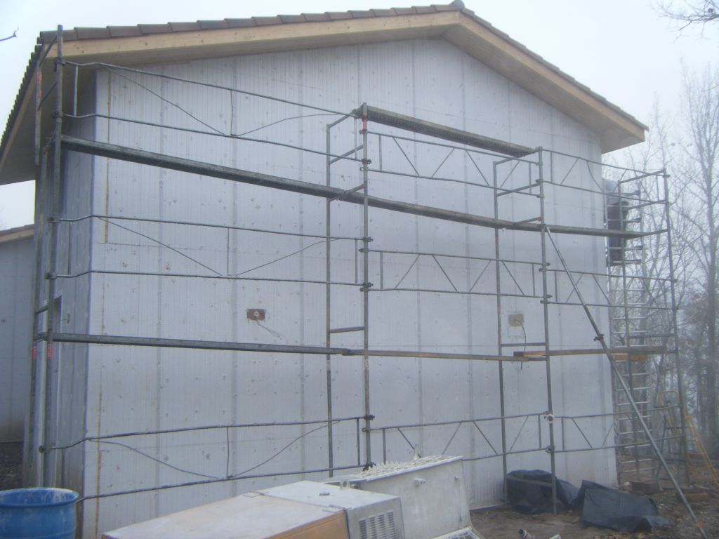 Résultat une fois tous les panneaux d'isolation extérieure en place