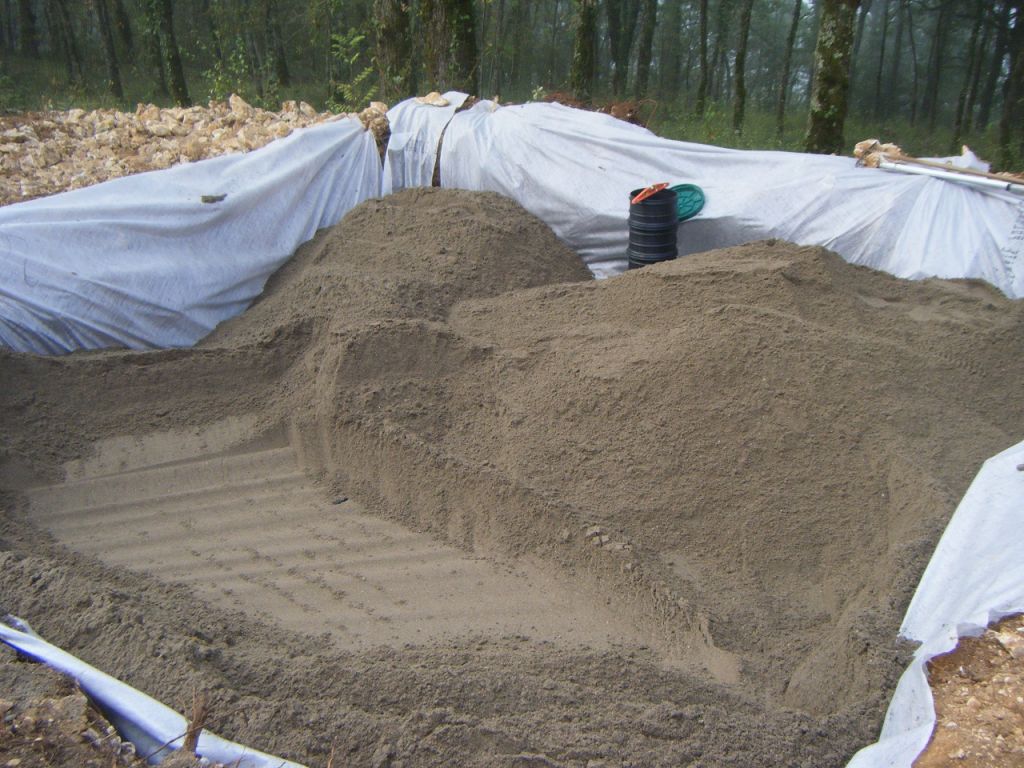 Étape 6, remplir de sable